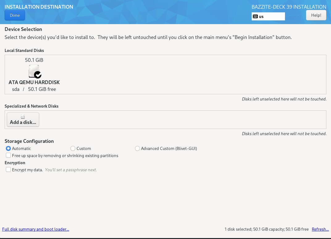 anaconda drive configuration