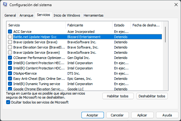12 servicios de Windows 11 que puedes desactivar para mejorar el rendimiento de tu PC (Guía 2025) 39 conf del sistema