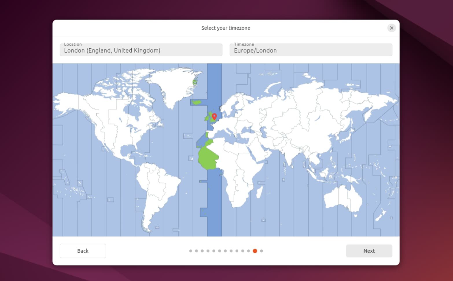 select your timezone