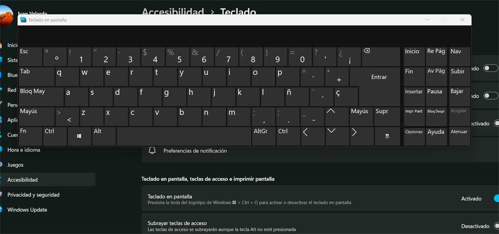 Cómo activar teclado en pantalla en Windows