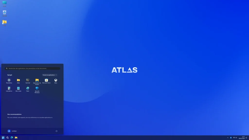 AtlasOS Interface