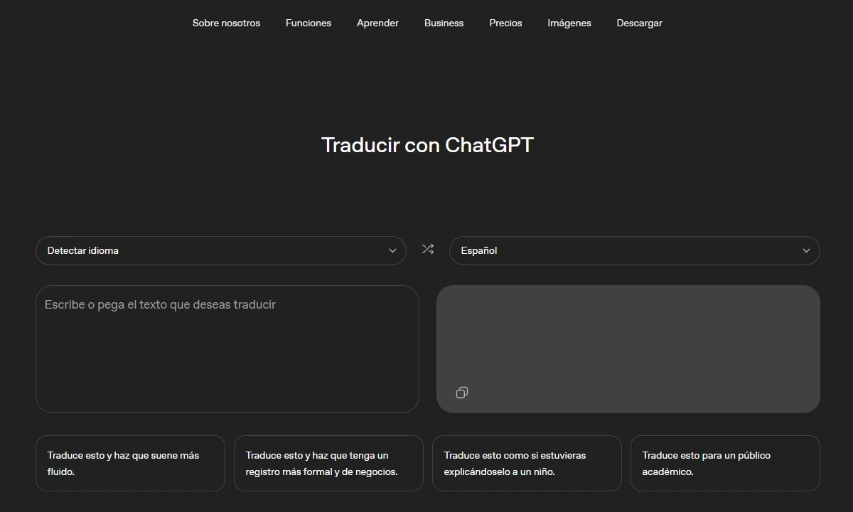 Qué es ChatGPT Translate y cómo se usa