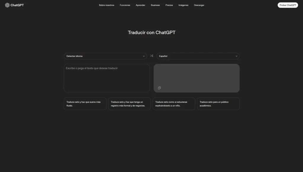 Qué es ChatGPT Translate y cómo se usa