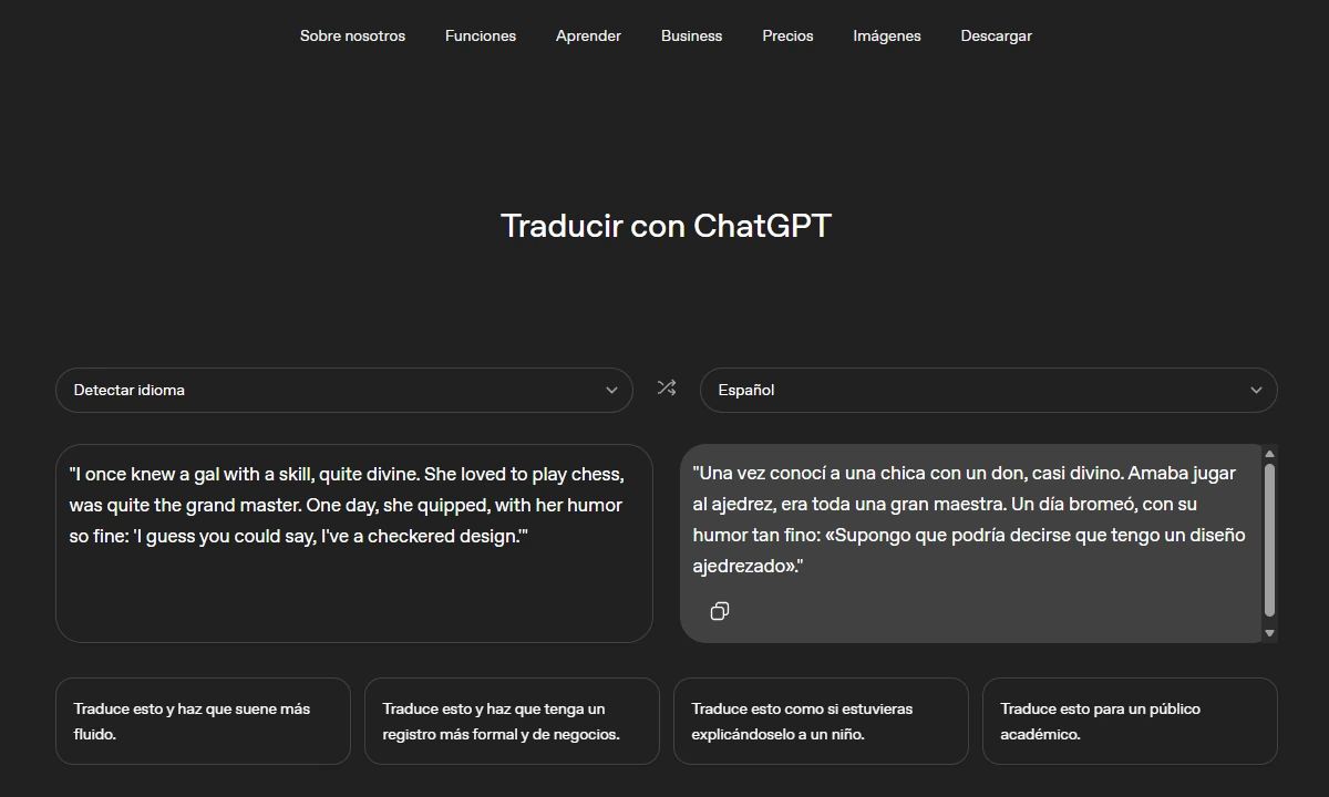 Qué es ChatGPT Translate y cómo se usa