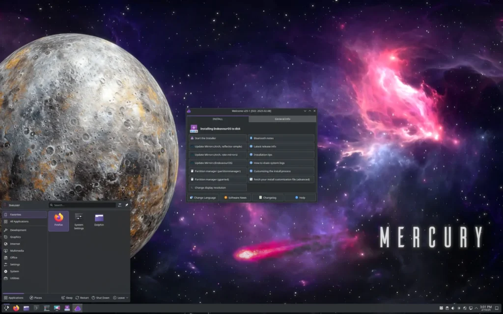 Las mejores distros de Linux en 2026: opciones ideales para el uso diario 49 endeavour 2025.02.08