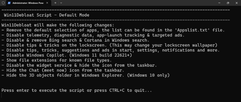 Cómo quitar el bloatware de Windows 11 de forma segura con Win11Debloat