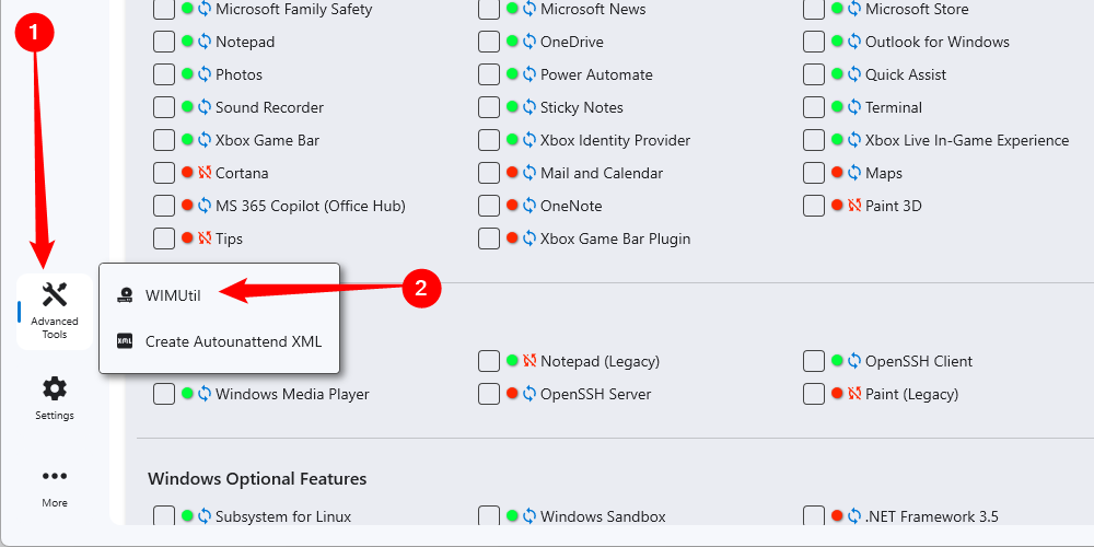Cómo crear tu propia ISO de Windows 11 sin bloatware usando Winhance 38 opening wimutil in winhance