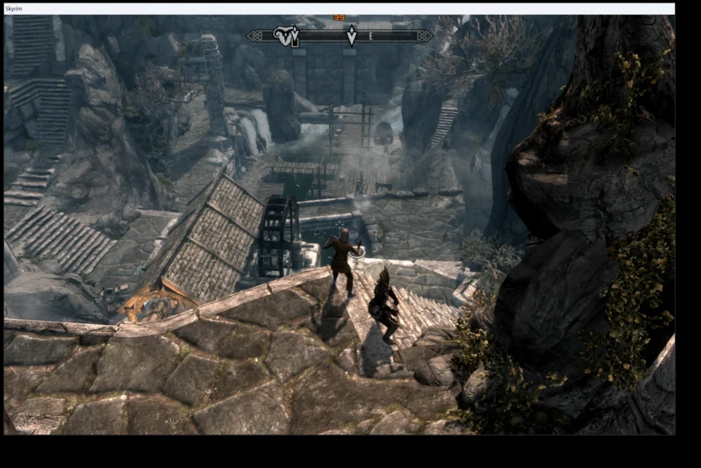 skyrim running with lossless scaling running