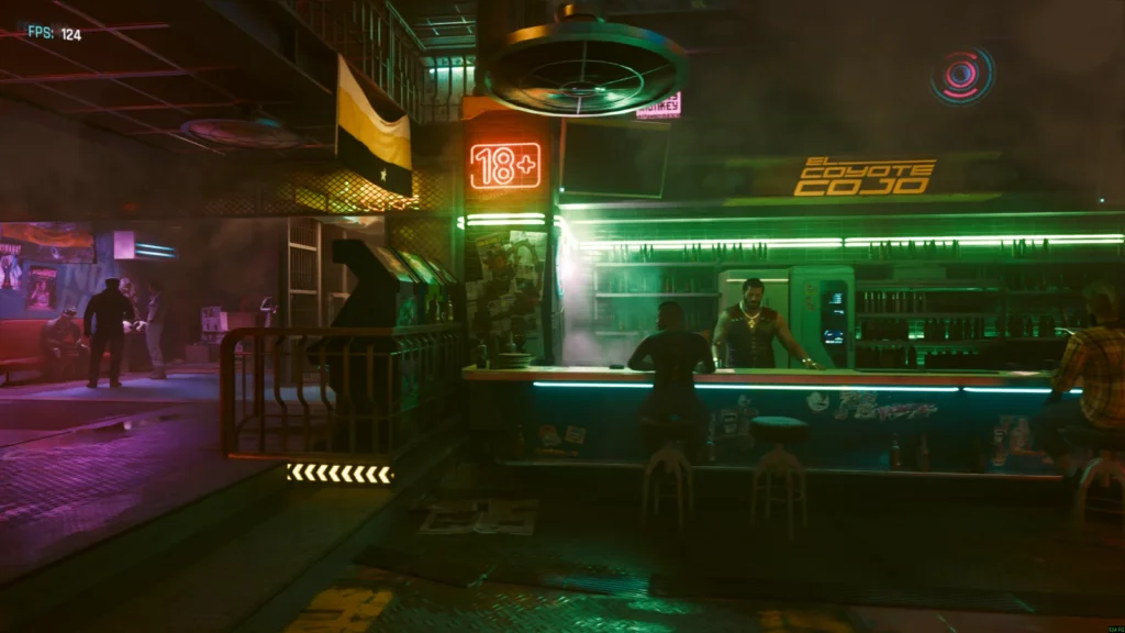 the bar with dlss and framegen enabled