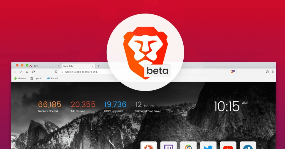 Captura de Brave bloqueando anuncios y rastreadores, ideal para ver YouTube sin publicidad.