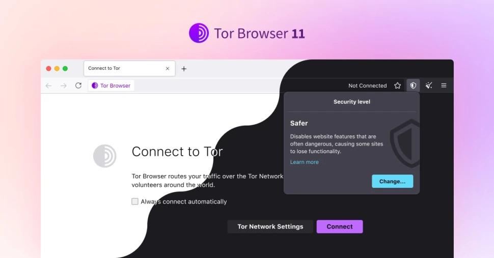 Captura de Tor Browser, navegador para máxima anonimidad a través de la red Tor.