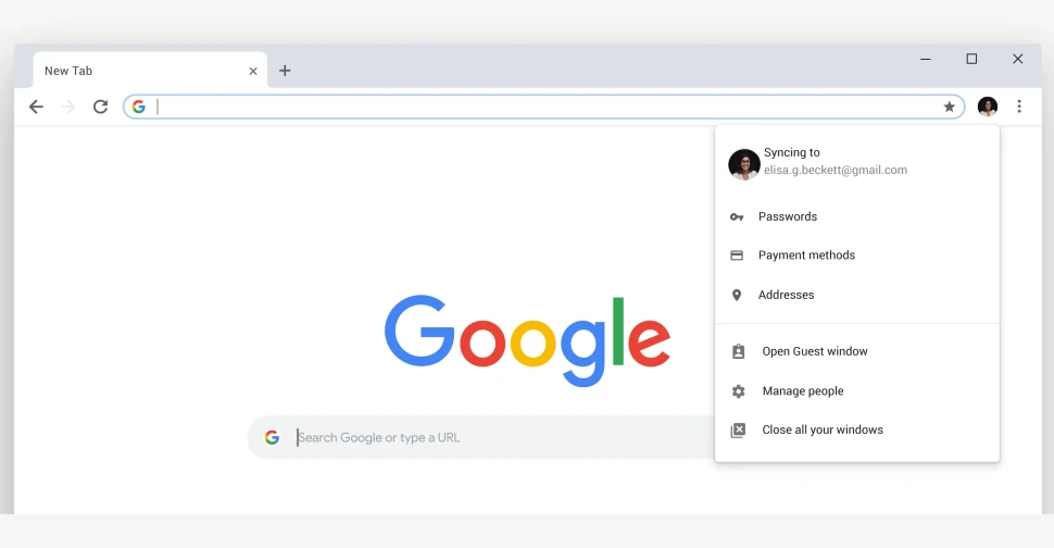 Los mejores navegadores web: Captura de pantalla de Google Chrome, el navegador más rápido y compatible con miles de extensiones y sincronización perfecta.