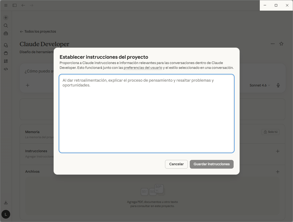 claude developer instrucciones
