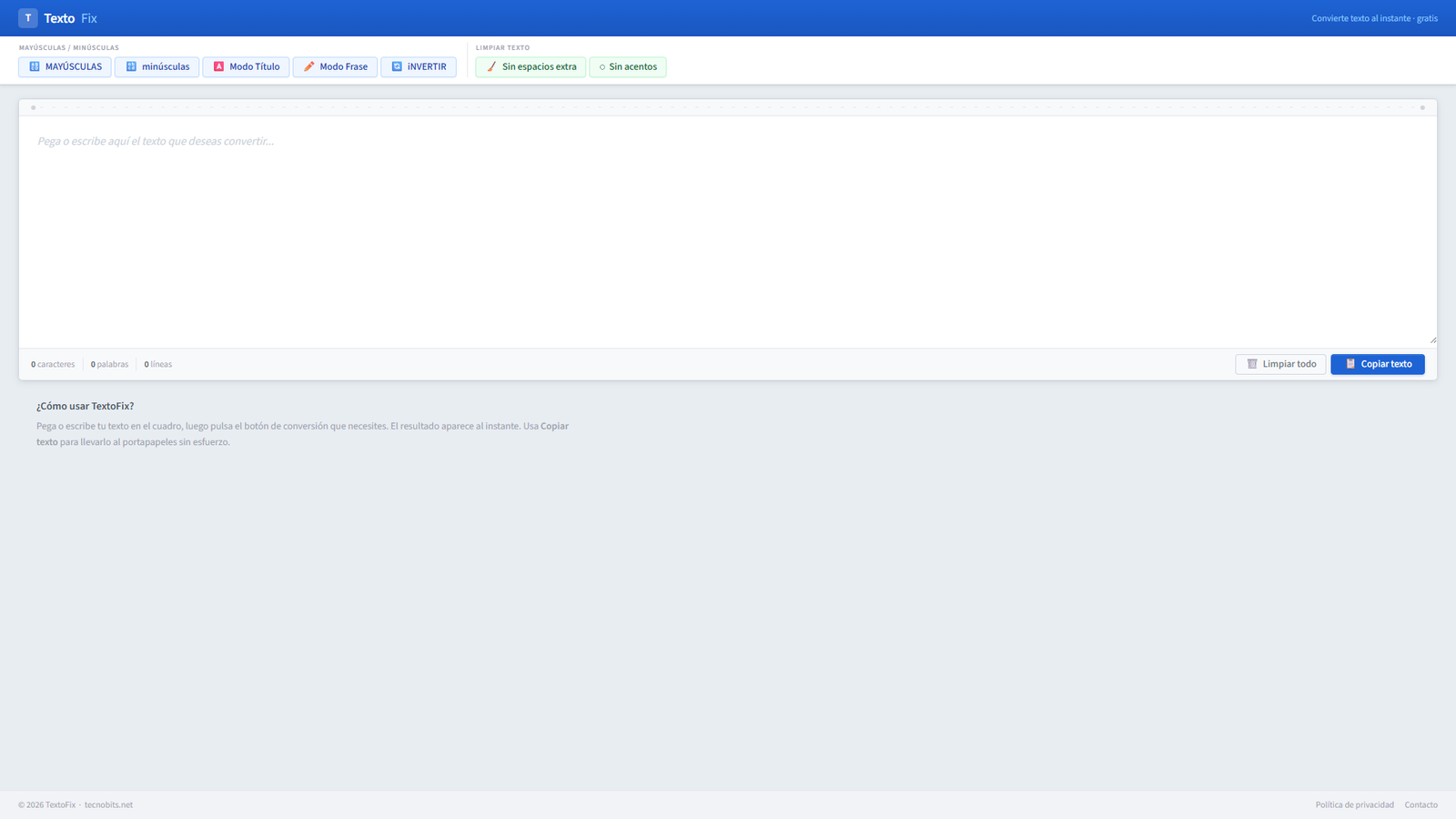 convertir mayúsculas a minúsculas