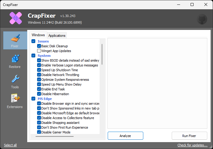 CrapFixer: optimiza Windows 11 y elimina bloatware fácilmente 36