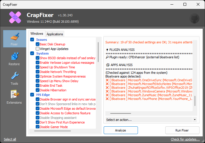 CrapFixer: optimiza Windows 11 y elimina bloatware fácilmente 37