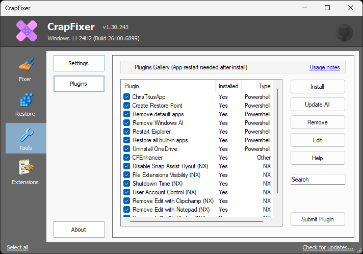 CrapFixer: optimiza Windows 11 y elimina bloatware fácilmente 39
