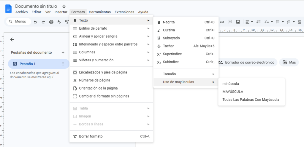 google docs texto