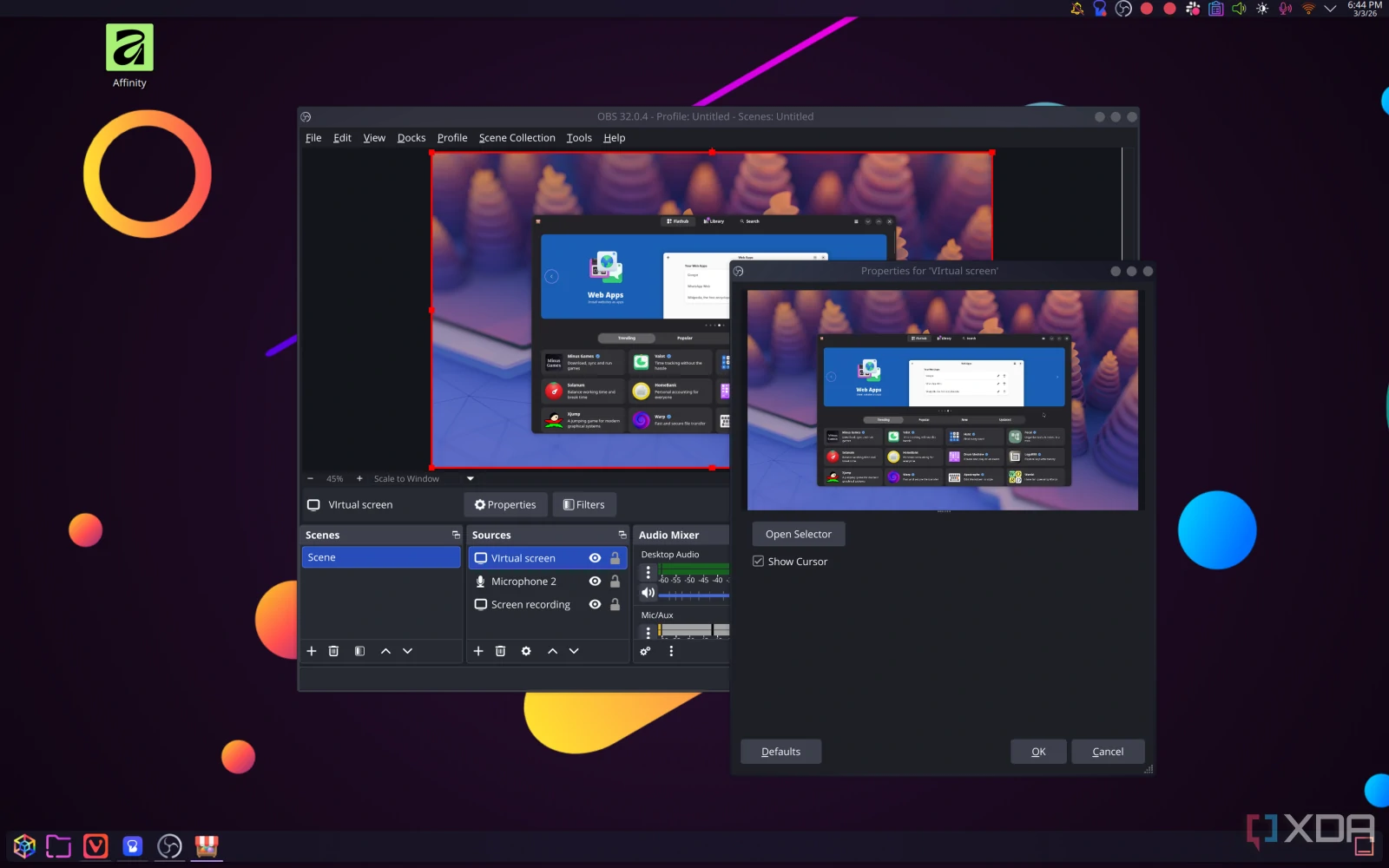 kde plasma virtual screen