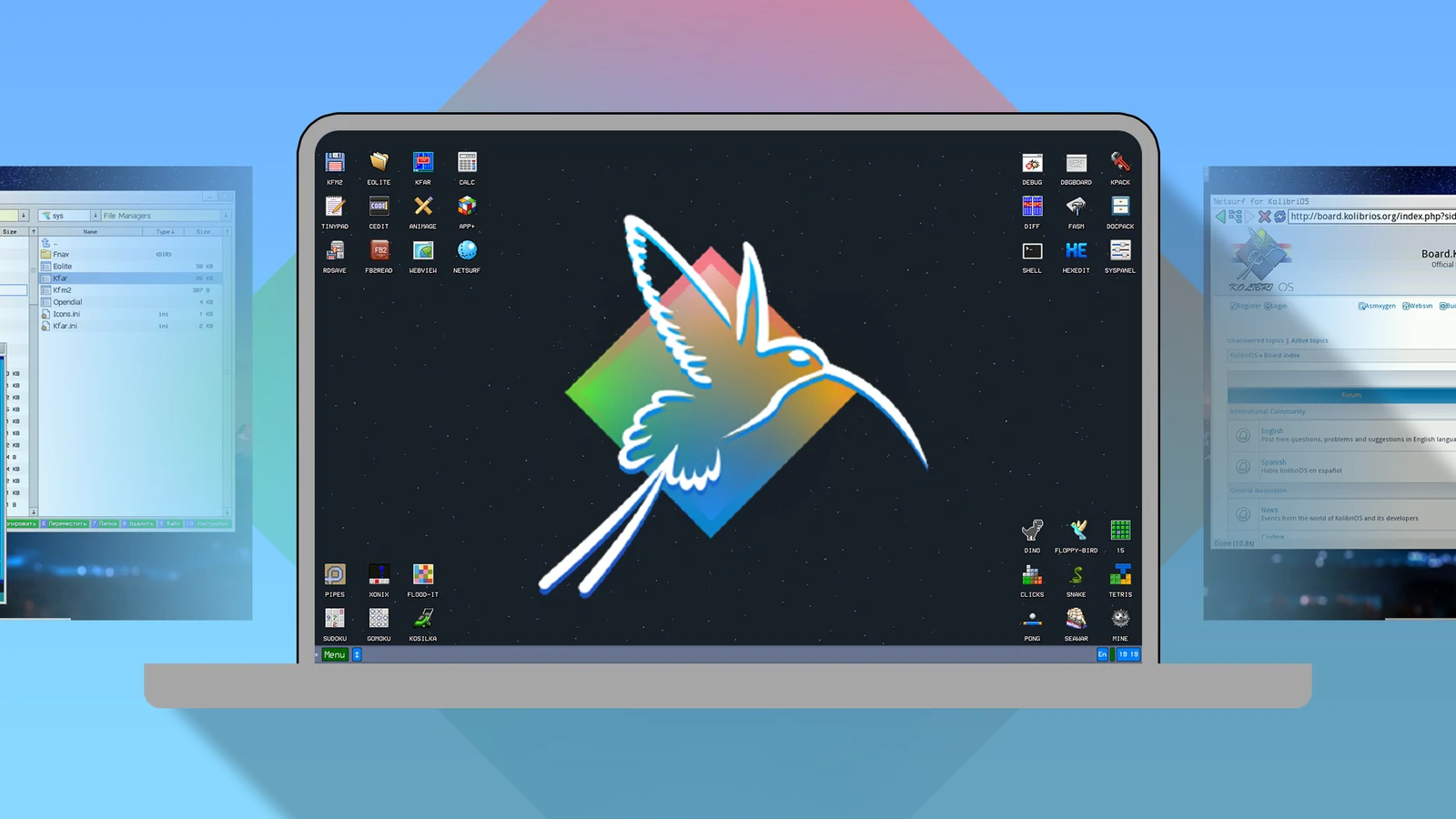 Los 7 sistemas operativos más pequeños (ordenados por tamaño) 33 kolibrios