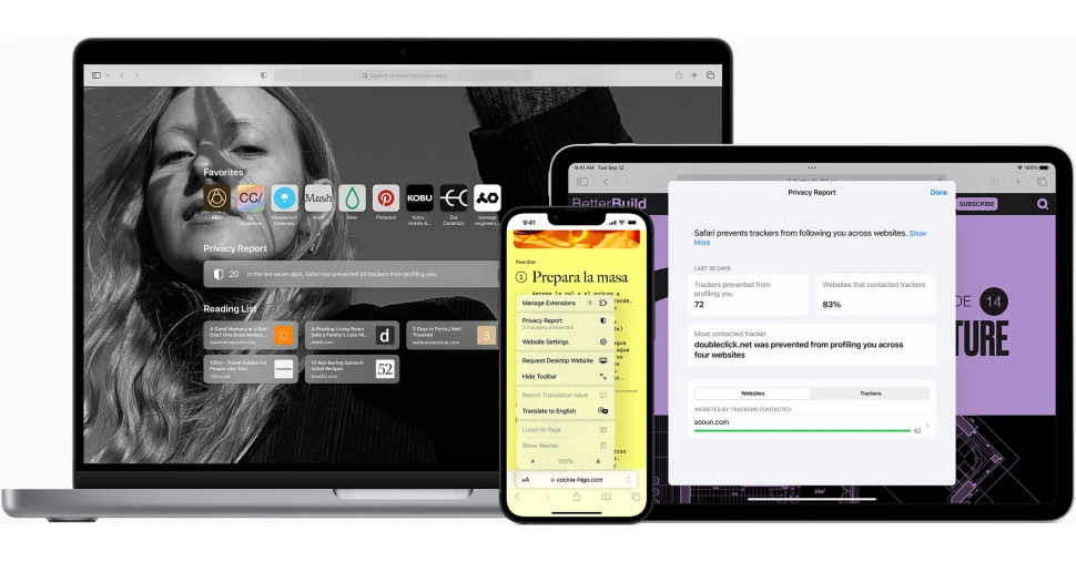 Captura de Safari en Mac, optimizado para Apple con máxima eficiencia y privacidad nativa.