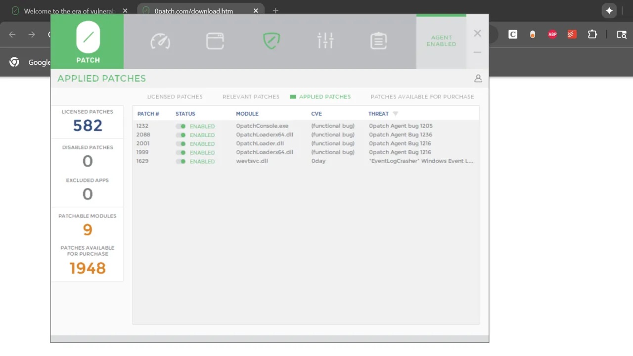 0patch on windows 10 image 1