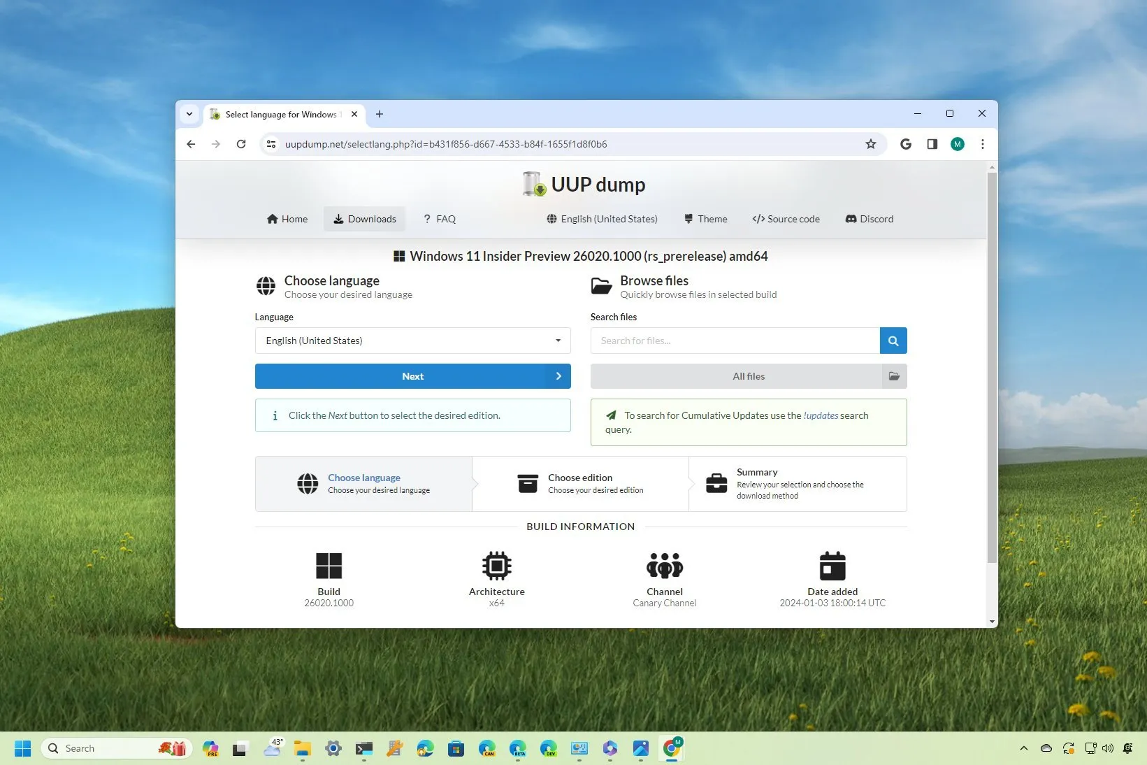 Como descargar cualquier ISO de Windows 10 o Windows 11 con UUP Dump