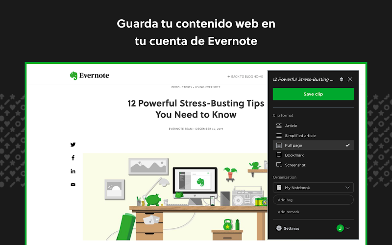 Las mejores extensiones de Chrome para tomar notas 41 Evernote Web Clipper