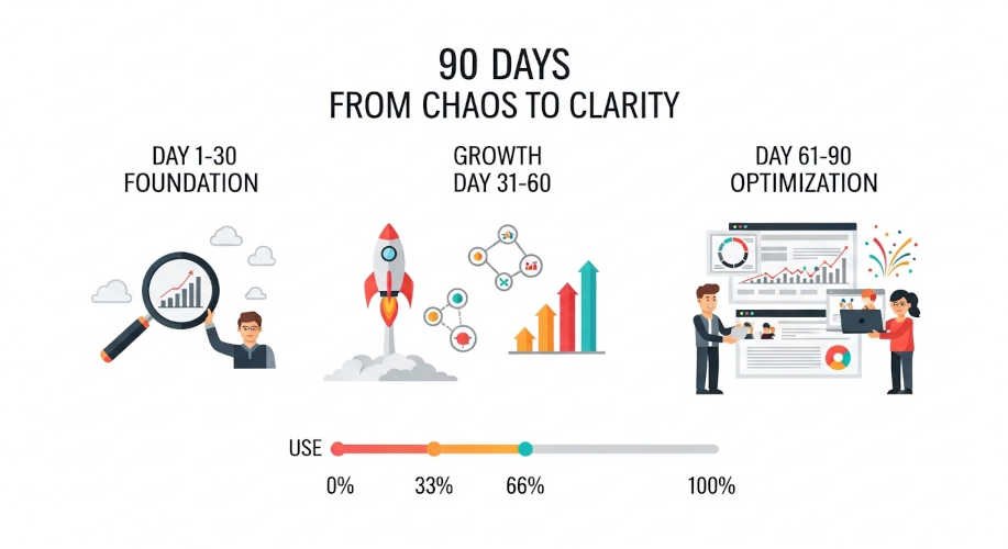 IA para Empresas: La Guía Completa 2026 de Implementación Sin Morir en el Intento 35 Hoja de Ruta de Implementación en 90 Días