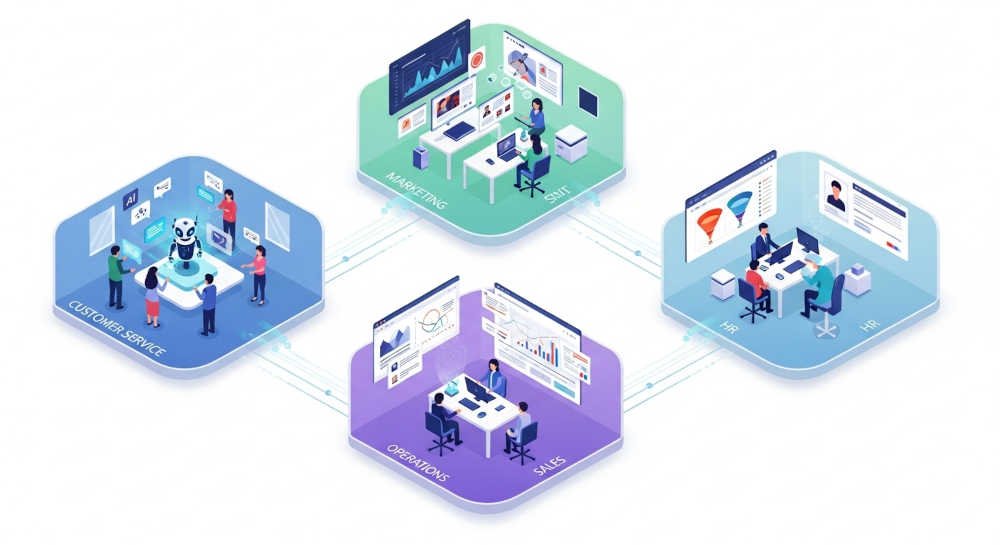 IA para Empresas: La Guía Completa 2026 de Implementación Sin Morir en el Intento 34 IA para Empresas: Mapa de Herramientas de IA por Departamento