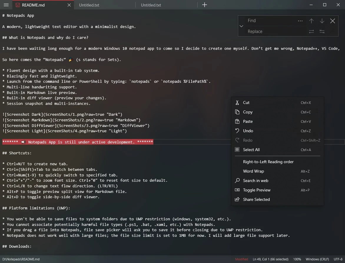 Las mejores alternativas gratis al Bloc de notas de Windows (2026) 40 Notepads App