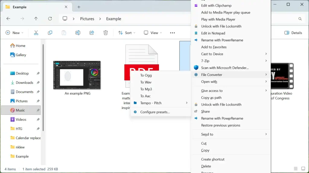 File Converter: convierte archivos al instante desde el clic derecho en Windows 37 converting audio file to other formsts