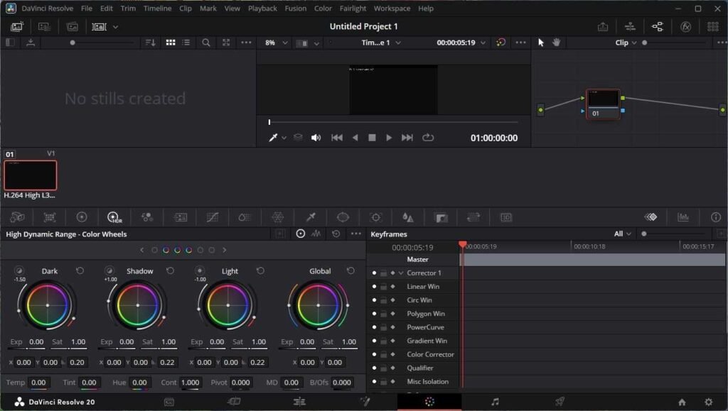 davinci resolve color wheels