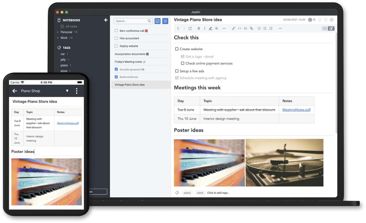 Las mejores alternativas gratis al Bloc de notas de Windows (2026) 37 joplin