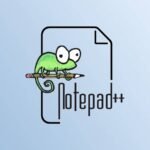 notepad logo on a blue background