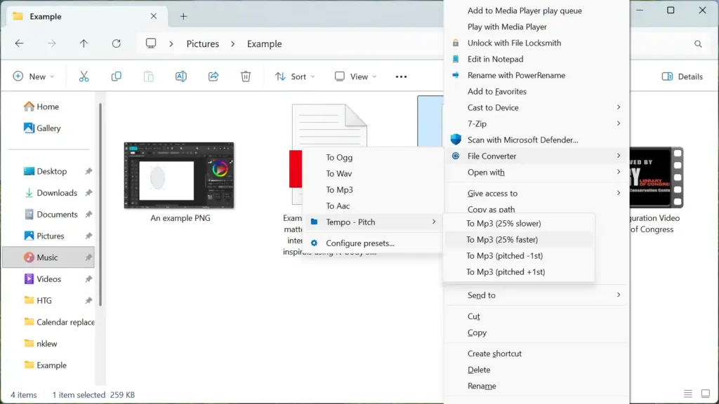 File Converter: convierte archivos al instante desde el clic derecho en Windows 40 slowing down an mp3 with file converter