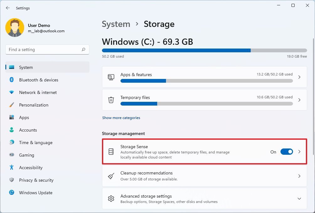 storage sense