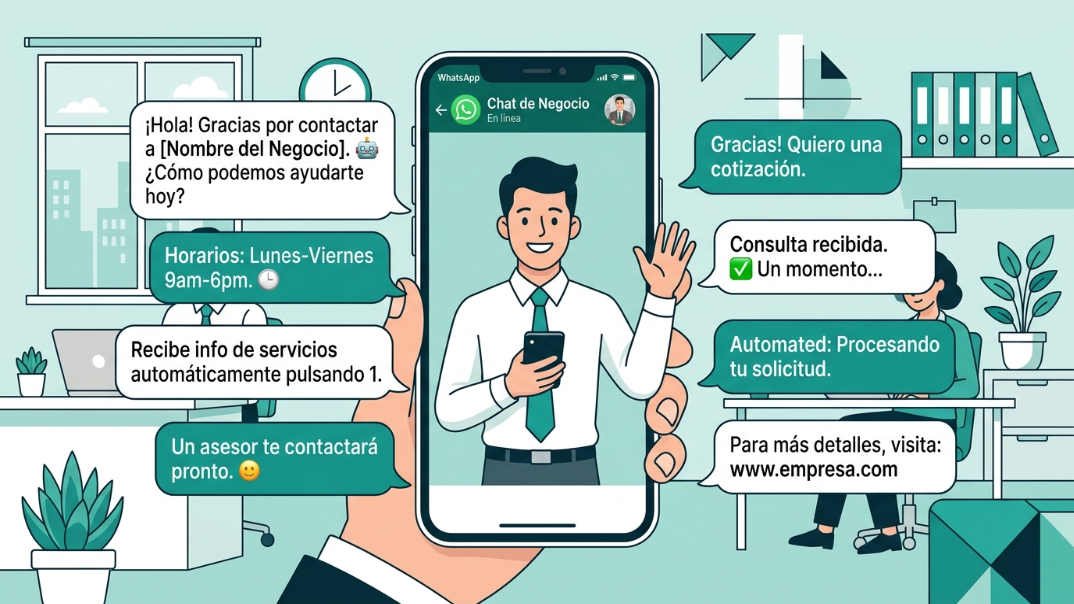 Chatbot para WhatsApp atendiendo clientes automáticamente en una empresa pequeña