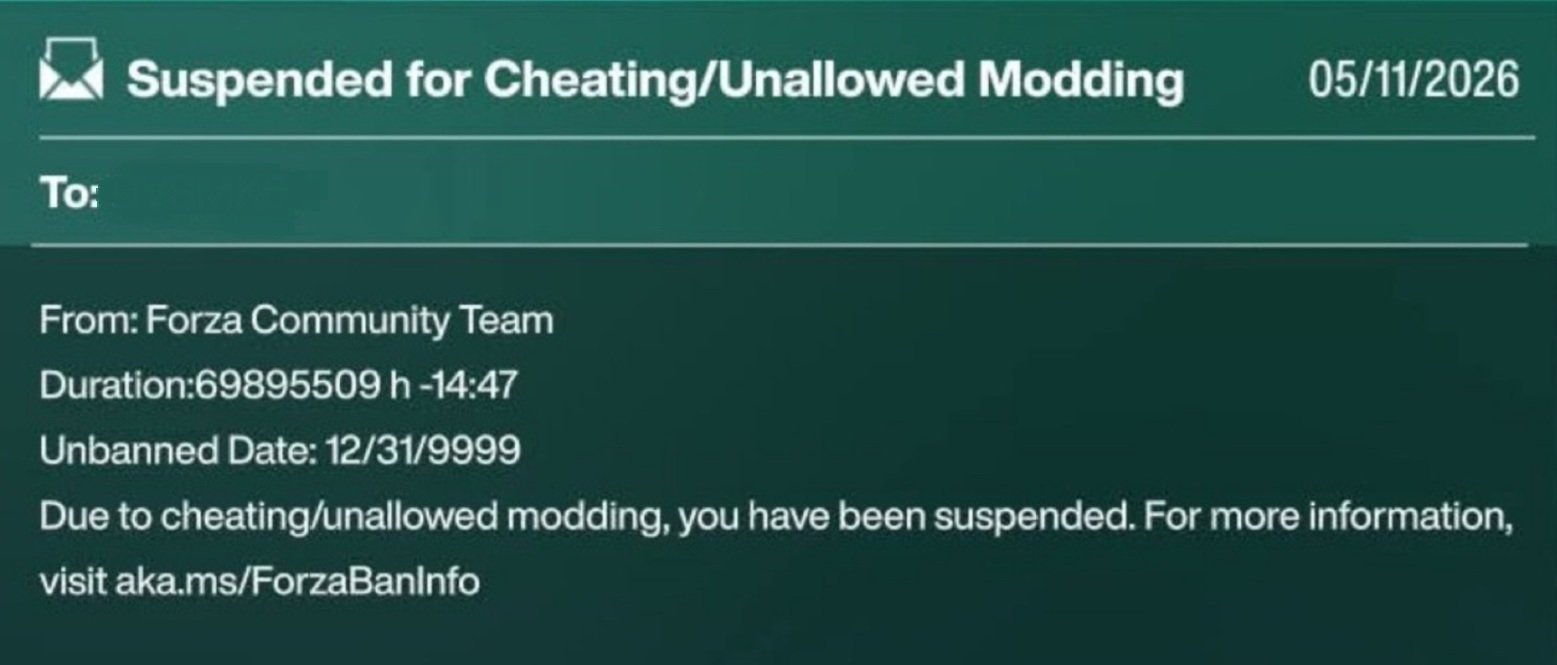 Forza Horizon 6 Ban Message