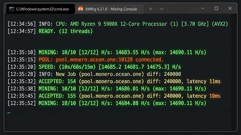 ¿Se puede minar Bytecoin en 2026? Lo que cambió — y cómo minar cripto con tu PC hoy 34 XMRig ejecutándose en Windows: configuración para minar Monero con CPU paso a paso