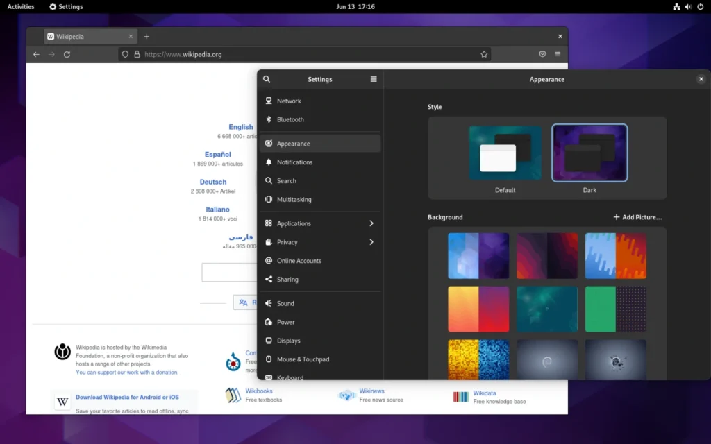 debian 12 settings