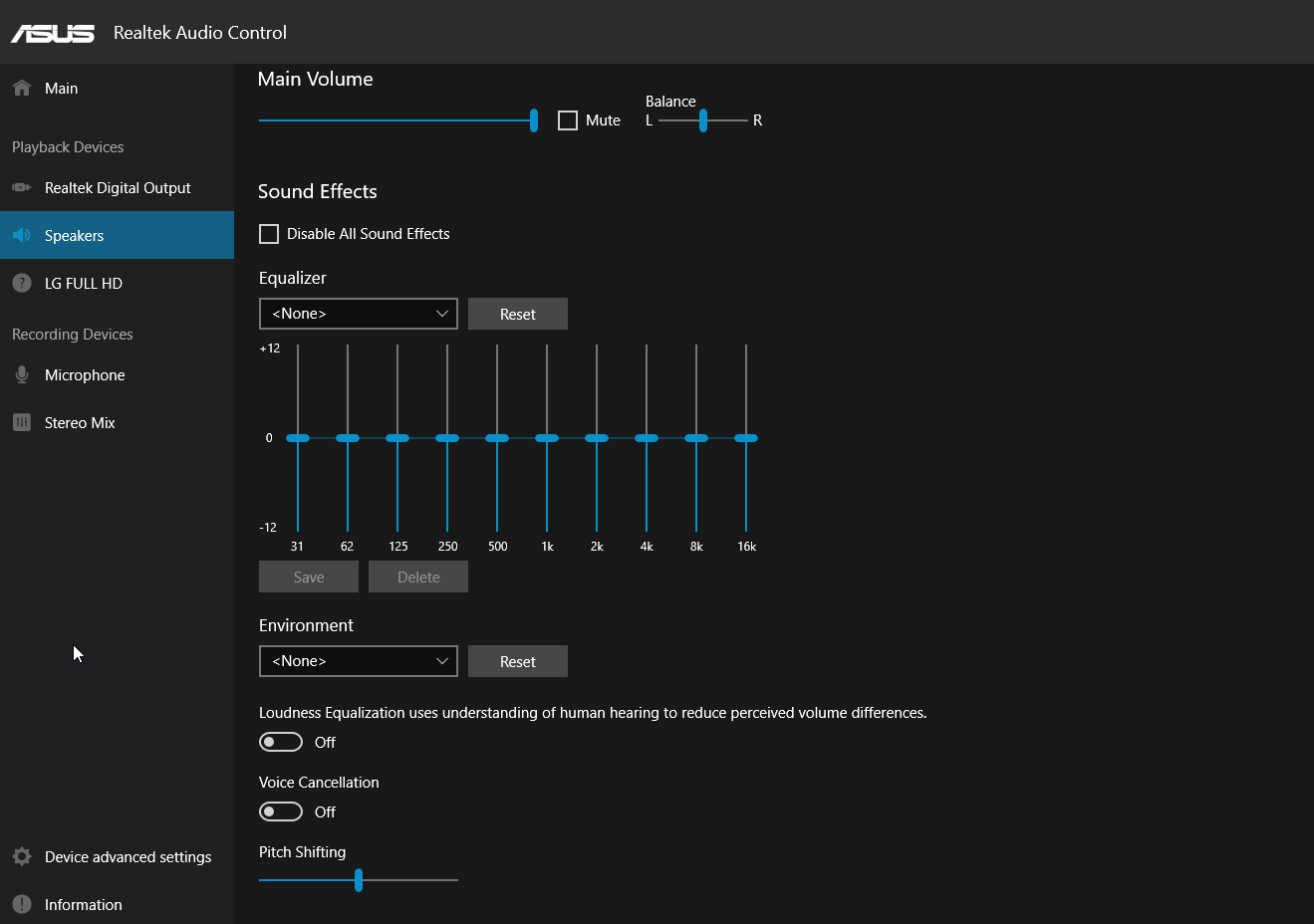 realtek audio control