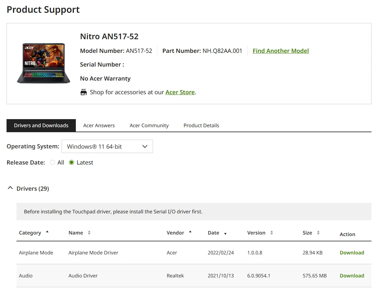 realtek audio driver acer FIX
