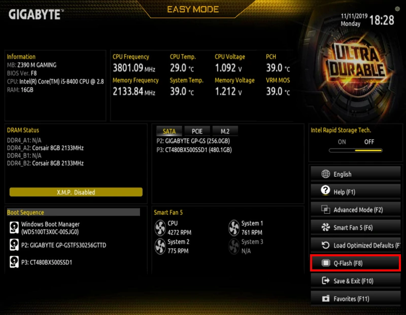 Cómo actualizar la BIOS: 5 herramientas esenciales 35 Gigabyte Q Flash