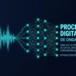 Convertir audio en texto: herramienta de IA convirtiendo onda de audio en texto en pantalla digital