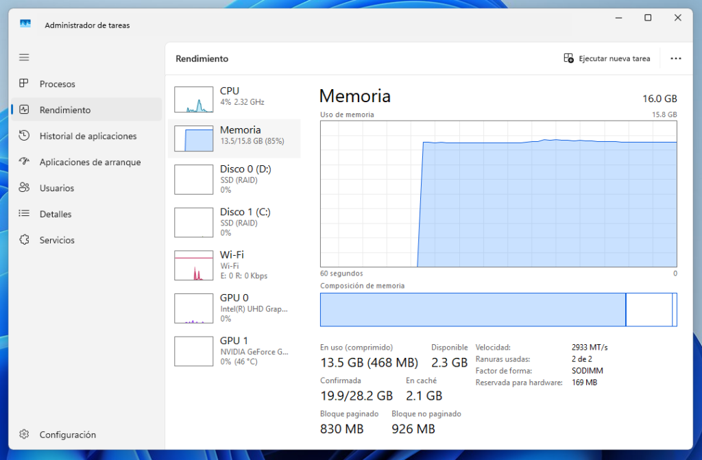 Desactivé Prefetch y SysMain en Windows y recuperé casi 5 GB de RAM