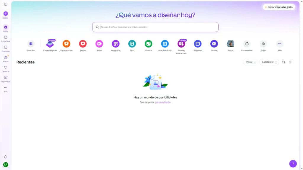 Qué es Canva, para qué sirve y cómo empezar a usarlo 38 Pantalla de inicio de Canva