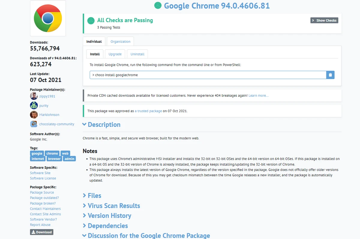 Cómo instalar programas desde la terminal de Windows con Chocolatey 39 chocolatey package in detail