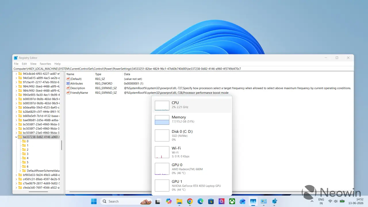 Cómo desbloquear los ajustes ocultos de rendimiento en Windows 11