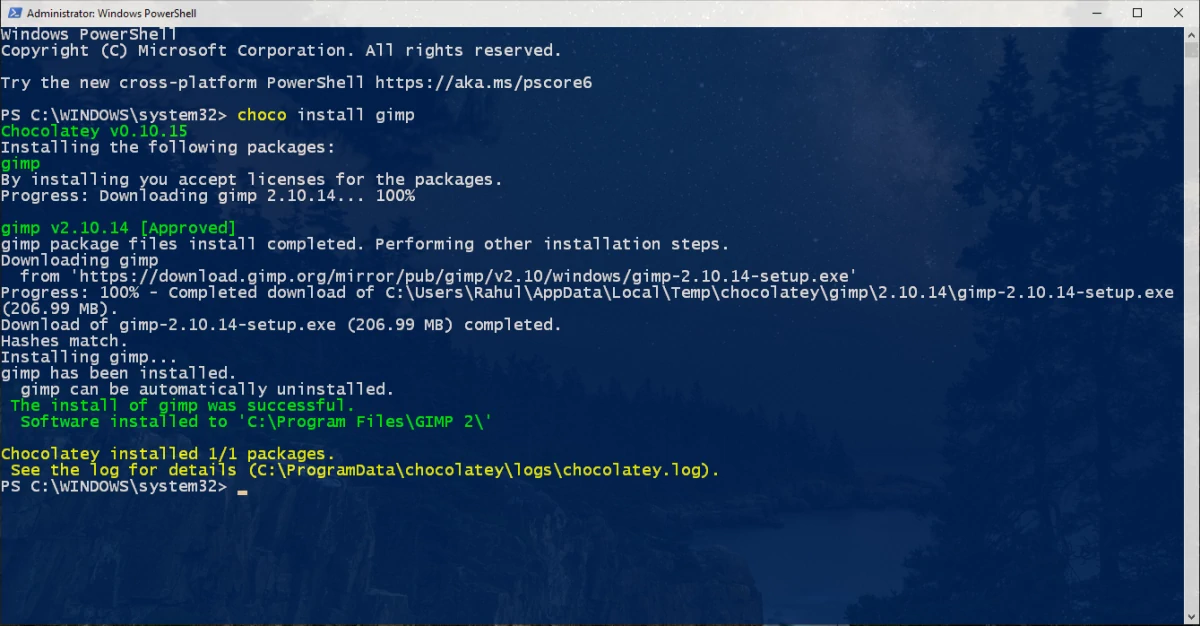 Cómo instalar programas desde la terminal de Windows con Chocolatey 40 installing gimp through chocolatey